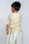 Shop_SnuggleMe_Beige Chanderi Cloud Up Shirt Style Short Kurta With Dhoti Pant _at_Aza_Fashions