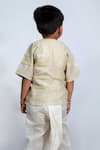 Shop_SnuggleMe_Beige Chanderi Cloud Up Shirt Style Short Kurta With Dhoti Pant _Online_at_Aza_Fashions