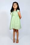 Shop_SnuggleMe_Green Chanderi Embroidery Singing Bird Dress _at_Aza_Fashions