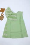 SnuggleMe_Green Chanderi Embroidery Singing Bird Dress _at_Aza_Fashions