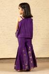 Shop_SnuggleMe_Purple Chanderi 3d Bloom Embellished One Shoulder Top With Sharara Pant _at_Aza_Fashions