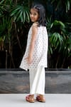 Buy_SnuggleMe_White Chanderi Embroidered Thread Floral Flared Kurta And Palazzo Set _Online_at_Aza_Fashions