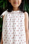 Buy_SnuggleMe_White Chanderi Embroidered Thread Floral Flared Kurta And Palazzo Set 