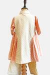 Shop_SnuggleMe_Off White Cotton Embroidered Sequin Panelled Kurta And Palazzo Set _at_Aza_Fashions