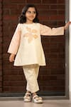 Buy_SnuggleMe_Off White Cotton Embroidered Sequin Kurta And Palazzo Set _at_Aza_Fashions