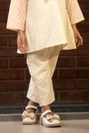 Buy_SnuggleMe_Off White Cotton Embroidered Sequin Kurta And Palazzo Set _Online_at_Aza_Fashions