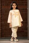 Shop_SnuggleMe_Off White Cotton Embroidered Sequin Kurta And Palazzo Set _Online_at_Aza_Fashions