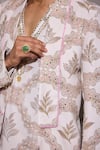 Mahima Mahajan_Pink Glazed Cotton Printed Floral Arham Sequin Embroidered Blazer Kurta Set _at_Aza_Fashions