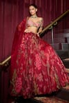 Buy_Mahima Mahajan_Red Organza Embroidered Mirror Sweetheart Zara Lehenga Set _at_Aza_Fashions