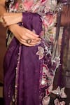 Shop_Mahima Mahajan_Purple Organza Embroidered Mirror Leaf Rubab Pre-draped Saree With Blouse _Online_at_Aza_Fashions