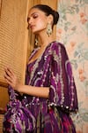 Shop_Mahima Mahajan_Purple Organza Embroidered Mirror Anarkali Scoop Naila With Dupatta _Online_at_Aza_Fashions