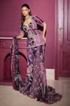 Buy_Mahima Mahajan_Purple Organza Embroidered Mirror Sweetheart Nika Short Kurta Sharara Set _Online_at_Aza_Fashions