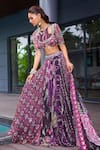 Buy_Mahima Mahajan_Purple Organza Embroidered Mirror Round Tahira Lehenga Set _Online_at_Aza_Fashions