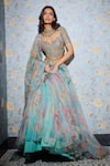 Buy_Mahima Mahajan_Blue Georgette Embroidered Mirror Sweetheart Rashida Floral Lehenga Set _Online_at_Aza_Fashions