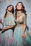 Mahima Mahajan_Blue Georgette Embroidered Mirror Sweetheart Rashida Floral Lehenga Set _at_Aza_Fashions