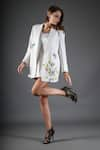 Buy_Kyra By Nina + Deepika_Ivory Crepe Embroidery Floral Lapel Collar Flowers In My Garden Blazer _at_Aza_Fashions