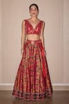 Buy_Twenty Nine_Red Woven Floral Pattern Lehenga _at_Aza_Fashions