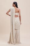 Shop_Kangana Trehan_Ivory Pure Georgette Embellished Sequin Sweetheart Pre-draped Saree With Blouse _at_Aza_Fashions