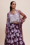 Shop_Kangana Trehan_Purple Silk Embellished Floral Round Lehenga Set _Online_at_Aza_Fashions