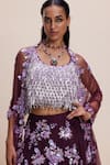 Kangana Trehan_Purple Silk Embellished Floral Round Lehenga Set _at_Aza_Fashions