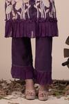 Buy_Beejoliyo_Purple Cotton, Suede Embroidery Round Neck Kurta And Pant Set 