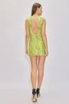 Shop_House of eda_Green Sequin And Beads Embellishments Coin Dylyn Dress _at_Aza_Fashions