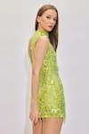 House of eda_Green Sequin And Beads Embellishments Coin Dylyn Dress _at_Aza_Fashions