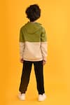 Shop_Anthrilo_Beige Fleece Colorblocked Hoodie Sweatshirt With Joggers _at_Aza_Fashions