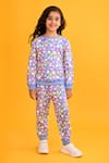 Anthrilo_Blue Fleece Print Butterfly Sweatshirt With Joggers _Online_at_Aza_Fashions