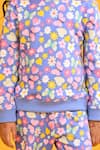 Anthrilo_Blue Fleece Print Butterfly Sweatshirt With Joggers _at_Aza_Fashions