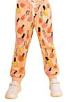 Anthrilo_Peach Fleece Print Nailpaint Sweatshirt With Joggers _at_Aza_Fashions