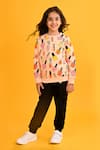 Buy_Anthrilo_Peach Fleece Print Nailpaint Sweatshirt With Joggers _at_Aza_Fashions