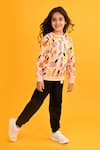 Shop_Anthrilo_Peach Fleece Print Nailpaint Sweatshirt With Joggers _Online_at_Aza_Fashions