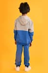 Shop_Anthrilo_Blue Fleece Colorblocked Hoodie Sweatshirt With Solid Joggers _at_Aza_Fashions