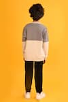 Shop_Anthrilo_Grey Fleece Colorblocked Sweatshirt With Solid Joggers _at_Aza_Fashions