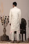 Shop_BEEJOLIYO_White Cotton Nature Inspired Collared Suede Tree Jacket With Kurta Set _at_Aza_Fashions