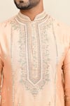 Shop_Kalighata_Peach Chanderi Embroidery Floral Kurta Set 