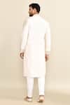 Shop_Kalighata_Ivory Chanderi Embroidery Floral Kurta Set _at_Aza_Fashions