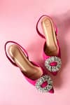 Buy_Modanta Footwear_Pink Crystal Sphinx Embellished Pumps _at_Aza_Fashions