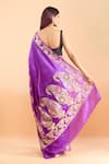 Shop_Samyukta Singhania_Purple Pure Silk Floral Woven Hem Saree With Running Blouse _at_Aza_Fashions