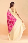 Shop_Samyukta Singhania_Pink Pure Handloom Cotton Chiffon Georgette Woven Saree With Running Blouse _at_Aza_Fashions