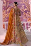 Label Ankush Jain_Orange Organza Embroidered Zardozi Karishma Palace 3d Bridal Lehenga Set _Online_at_Aza_Fashions