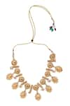 Buy_Auraa Trends_Gold Plated Stone Floral Embellished Necklace Set 