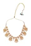 Buy_Auraa Trends_Rose Gold Stone Embellished Floral Choker Set 