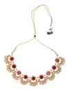 Buy_Auraa Trends_Gold Plated Kundan Embellished Half Moon Choker Set 