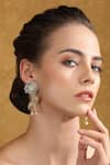 Shop_Auraa Trends_Gold Plated Stone Deer Motif Embellished Dual Earrings _Online_at_Aza_Fashions