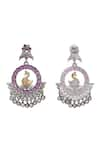 Buy_Auraa Trends_Purple Stone Bird Embellished Dual Chandbalis _Online_at_Aza_Fashions