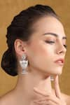 Shop_Auraa Trends_White Pearls Shield Tassel Dangler Jhumka Earrings _Online_at_Aza_Fashions