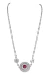 Auraa Trends_Silver Plated Stone Embellished Beaded Long Necklace Set _Online_at_Aza_Fashions