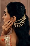 Buy_Curio Cottage_Gold Plated Ghungroo Symphony Embellished Layered Ear Chains Set Of 2 _at_Aza_Fashions